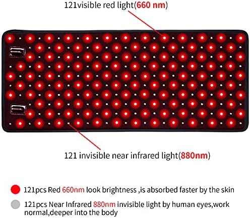 TUOYR Червена Светлина и Инфрачервена Терапия за цялото тяло LED Светлина 660 нм и 880 нм за Облекчаване на