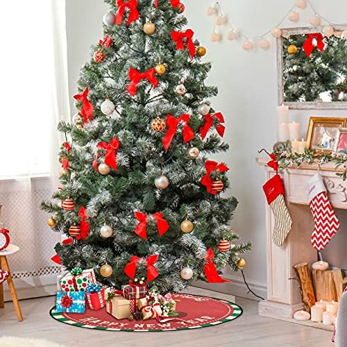 visesunny Весел Коледен Отглеждане Подложка за Коледно килимче за Влакчета за Дърво Подложка за Защита на Пода