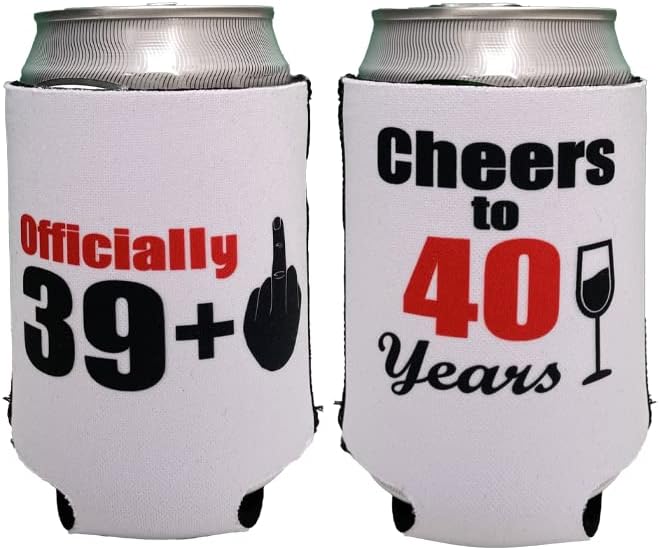 Подарък за 40-ия рожден ден за мъже и жени - Изолатори за кулата от бирени напитки (2 бр., двустранен печат),