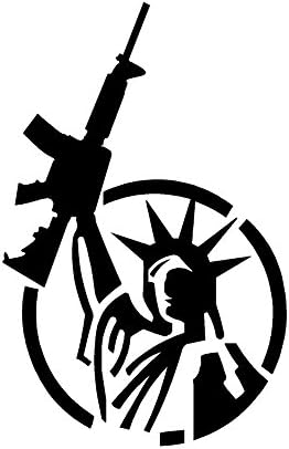 СТИКЕР ТАТКО Статуята на Свободата AR-15 Freedom V1 Vinyl стикер от stickerdad® - Размер: 7 инча Цвят: Черен