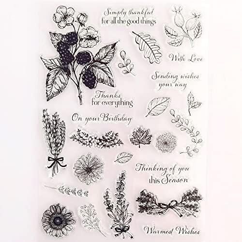 Linda Занаятите 1бр Благодаря за всички Цветя, Листа от Пшенични Прозрачни Печати за Направата на Картички,