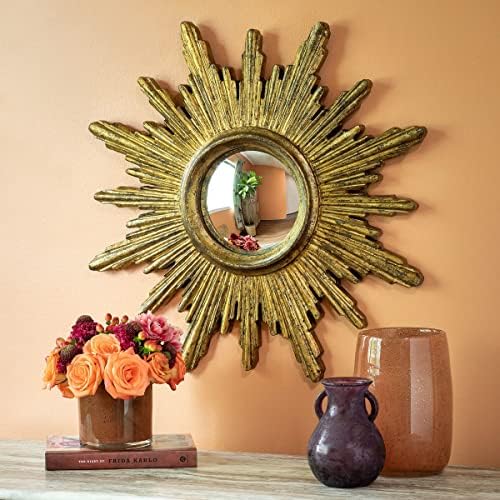 Огледало Park Hill Collection EWI16001 Isolde Sunburst, височина 25,75 инча, златно, 25,75 инча ширина x 2 инча