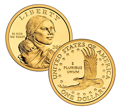 Монетен двор на САЩ с доказателство за долар индианци 2001 г. (сакагавея/Gold)