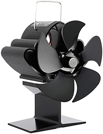 GaYouny Черен Вентилатор за камина С 5 Топлинна устройства, както Вентилатор за печката Дърво Горелка Екологично Чист Безшумен вентилатор Beatirce (Цвят: кафяв)