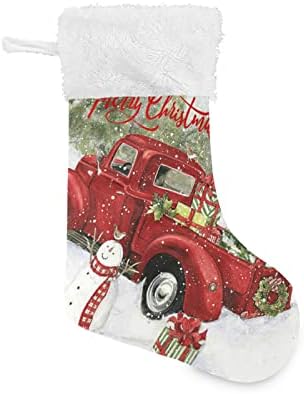 Коледен Червен Камион, коледно Дърво, Коледни Чорапи, Коледни Зимния, Снежен човек, Класически Персонализирани Чорапи Голям размер, Коледен Герой за Семейна Почивк