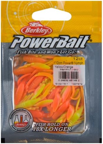 Berkley PowerBait Пауэрбейт Пауър Нимфи, Жълто-оранжев, 1 инча (12 броя)