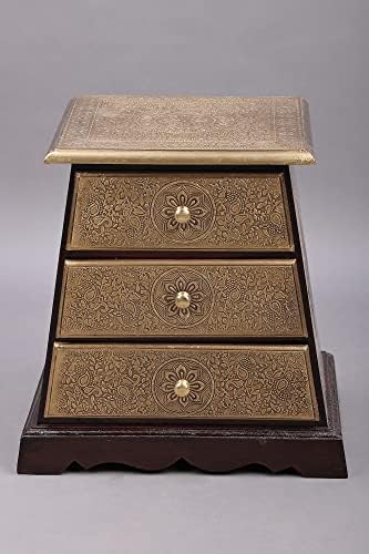 18 Пирамидални форма, три чекмеджето чекмеджето с мед фитингом | Wooden чекмеджето | Ръчна изработка|, извършвани