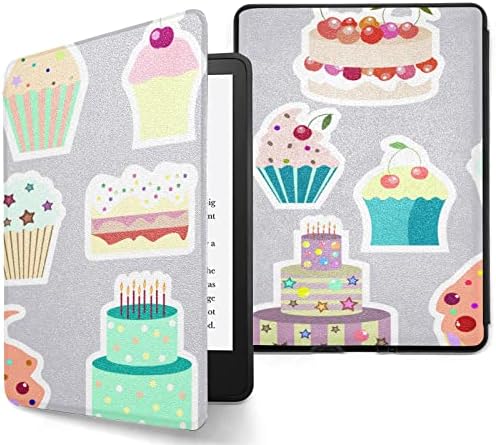 Калъфче за електронна книга Paperwhite 11-то поколение 2021, съвместим с 6,8 Kindle Paperwhite е на 11-то поколение, за рожден Ден, за четене на електронни книги с анимационни кексом, 11-