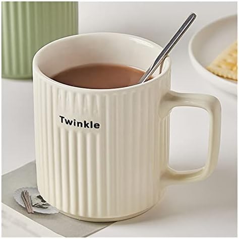 Чаши-чаши, 10 унции (300 мл) Домакински Керамична Чаша Млечен Цвят, Млечни Чаша за Закуска, Следобеден Чай,