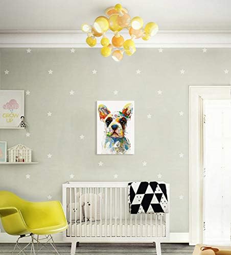 B BLINGBLING Френски Булдог Платно на Стенно Изкуство, Модерен и Сладък Цветен Плакат с изображение на Кученцето,
