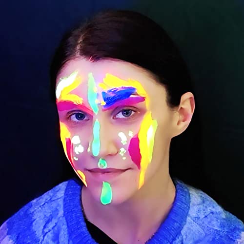 Боя за лице и тяло Maydear UV Glow Blacklight - 10 цвята в опаковка - 10 мл – Дневен или Нощен грим за сцена,