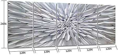 SYGALLERIER Стенен Декор с Метално Цвете Ръчно изработени от 5 теми, Съвременни Ботанически рисунки върху алуминиев