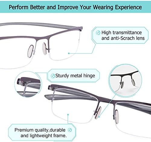 2 Чифта Бифокальных Очила за Четене Без Рамки, Слънчеви Очила С Защита UV400, Класически Слънчеви Ридеры за